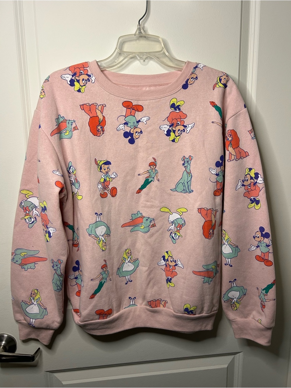 Disney 100 Years of Wonder Pink All Over Print Crewneck Size Medium